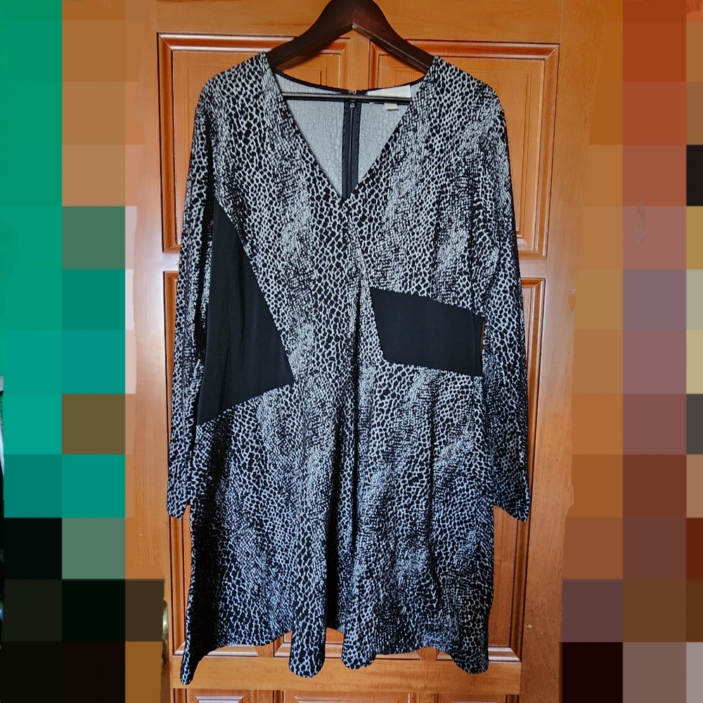 Michael Kors Black & White Knit Dress
